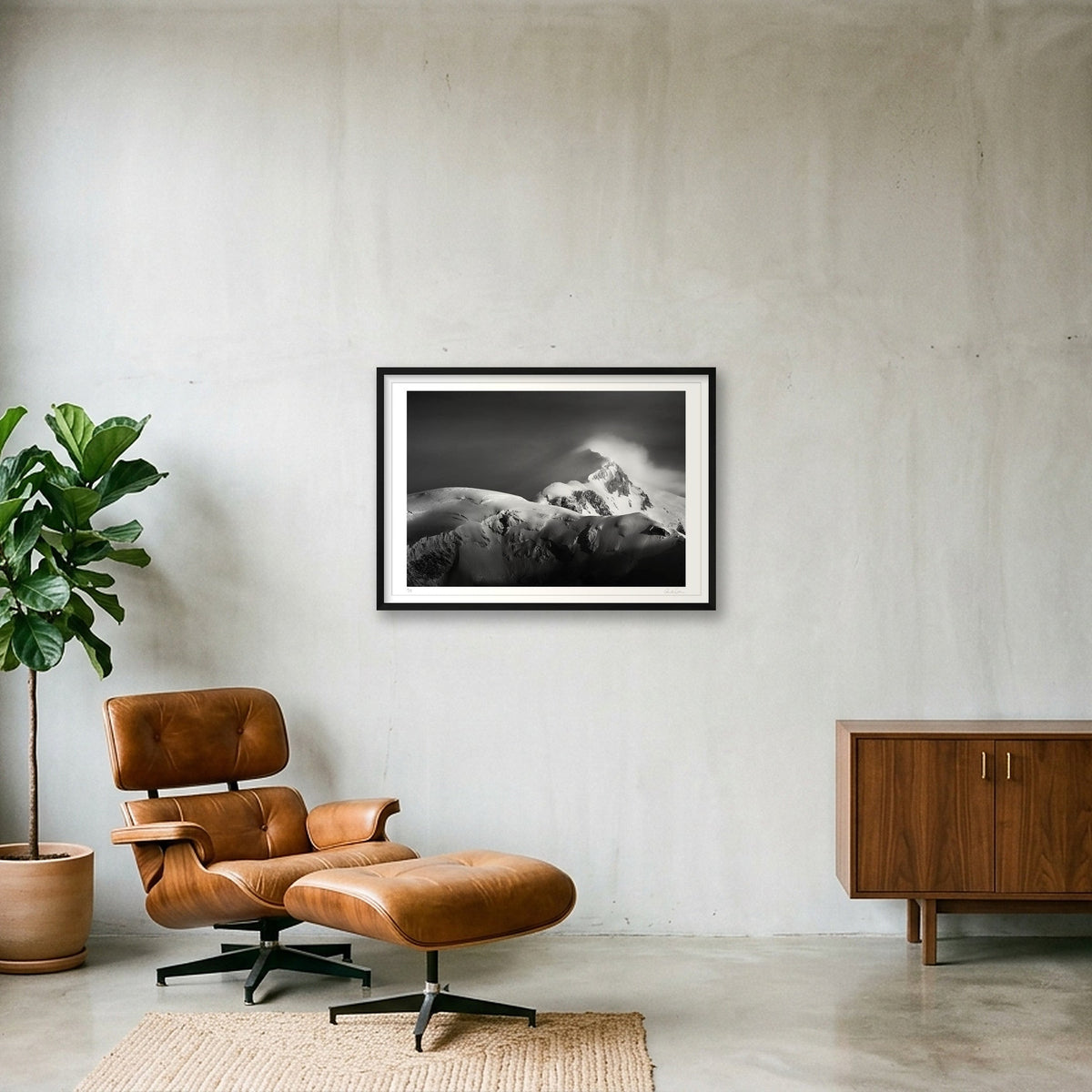 Mont Blanc Summit Ridge — 84×59cm Black Frame