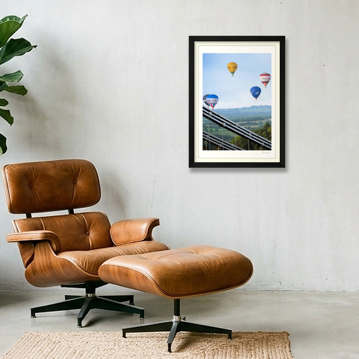 Bristol ballon fiesta above Clifton Suspension Bridge — A3 (30×42cm) Black Frame