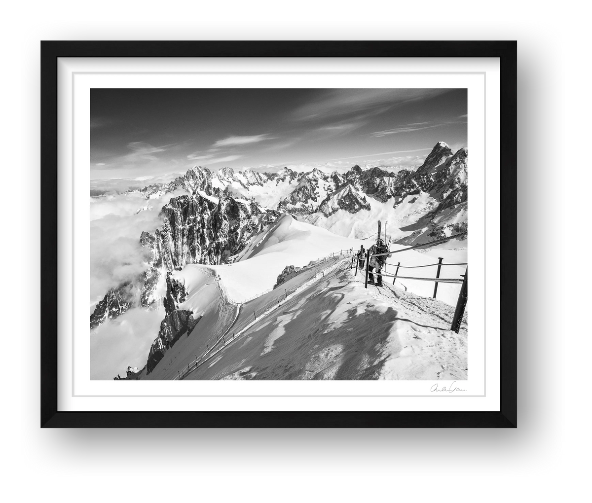 The Arrête Vallee Blanche, Chamonix Mont Blanc — framed