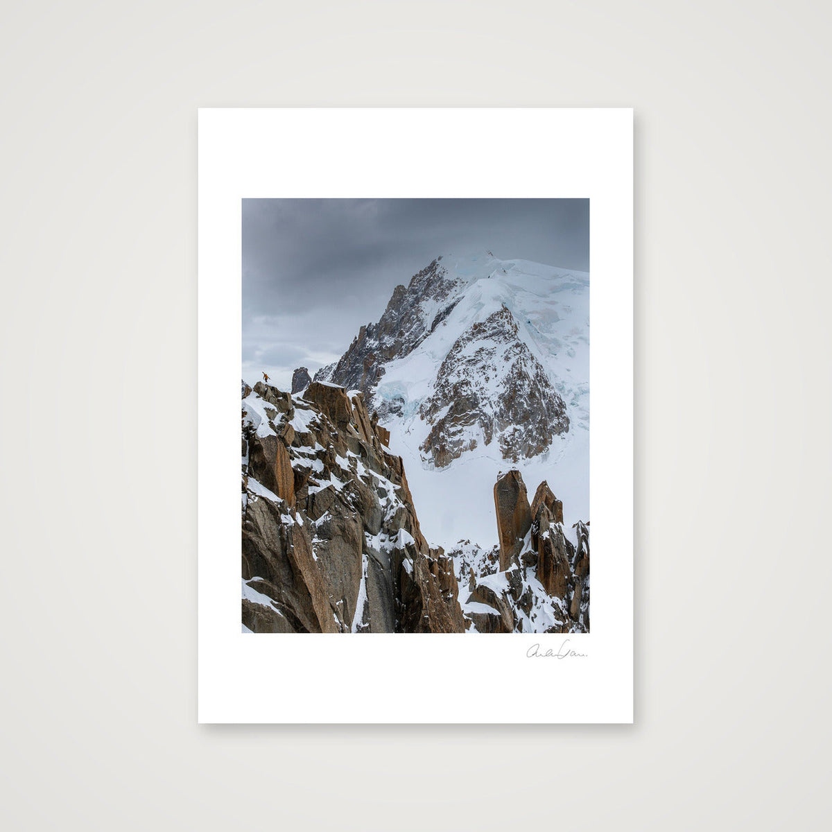 Where's the Piste, Mont Blanc Massif — A4 (21×30cm) Print only