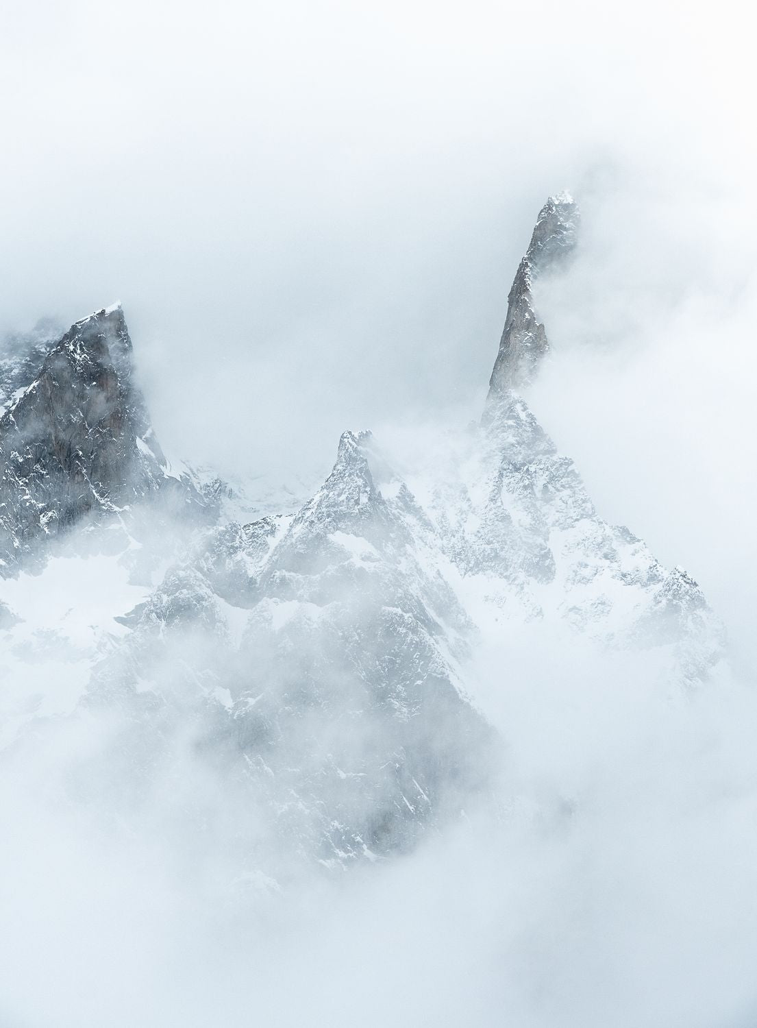 Dent du Géant Emerging from Cloud, Courmayeur