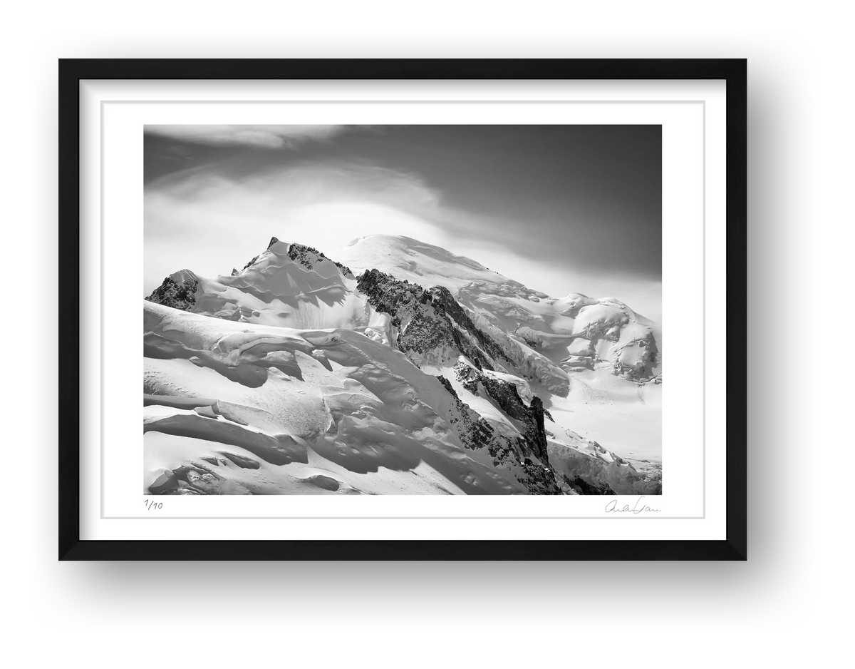 Mont Blanc from Aiguille du Midi, Chamonix Mont Blanc — framed