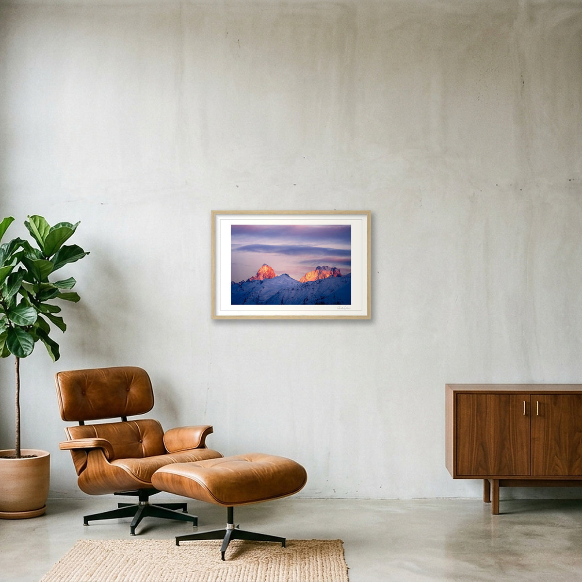 Brevant Ski Station, Chamonix — 60×40cm Oak Frame