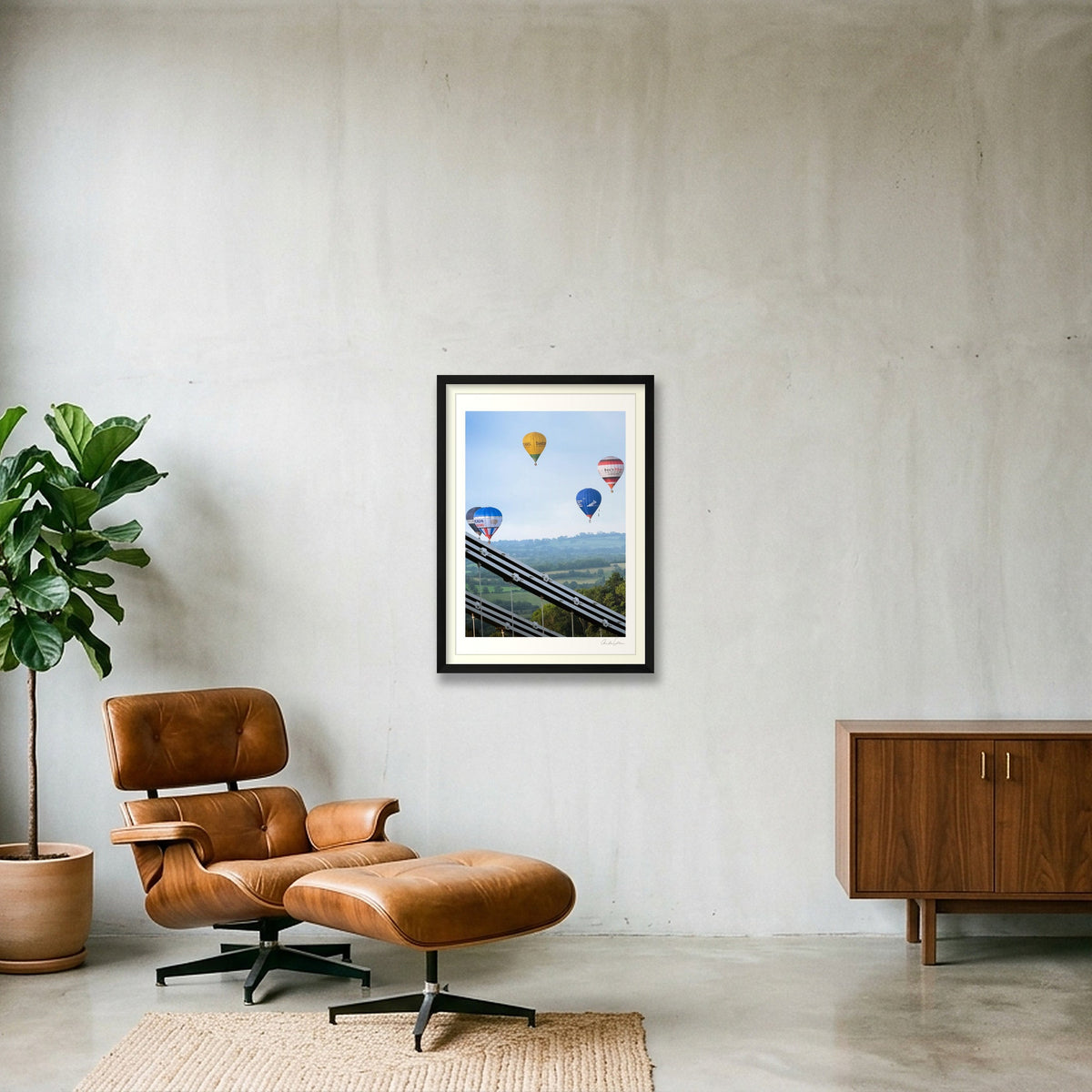 Bristol ballon fiesta above Clifton Suspension Bridge — 42×59cm Black Frame