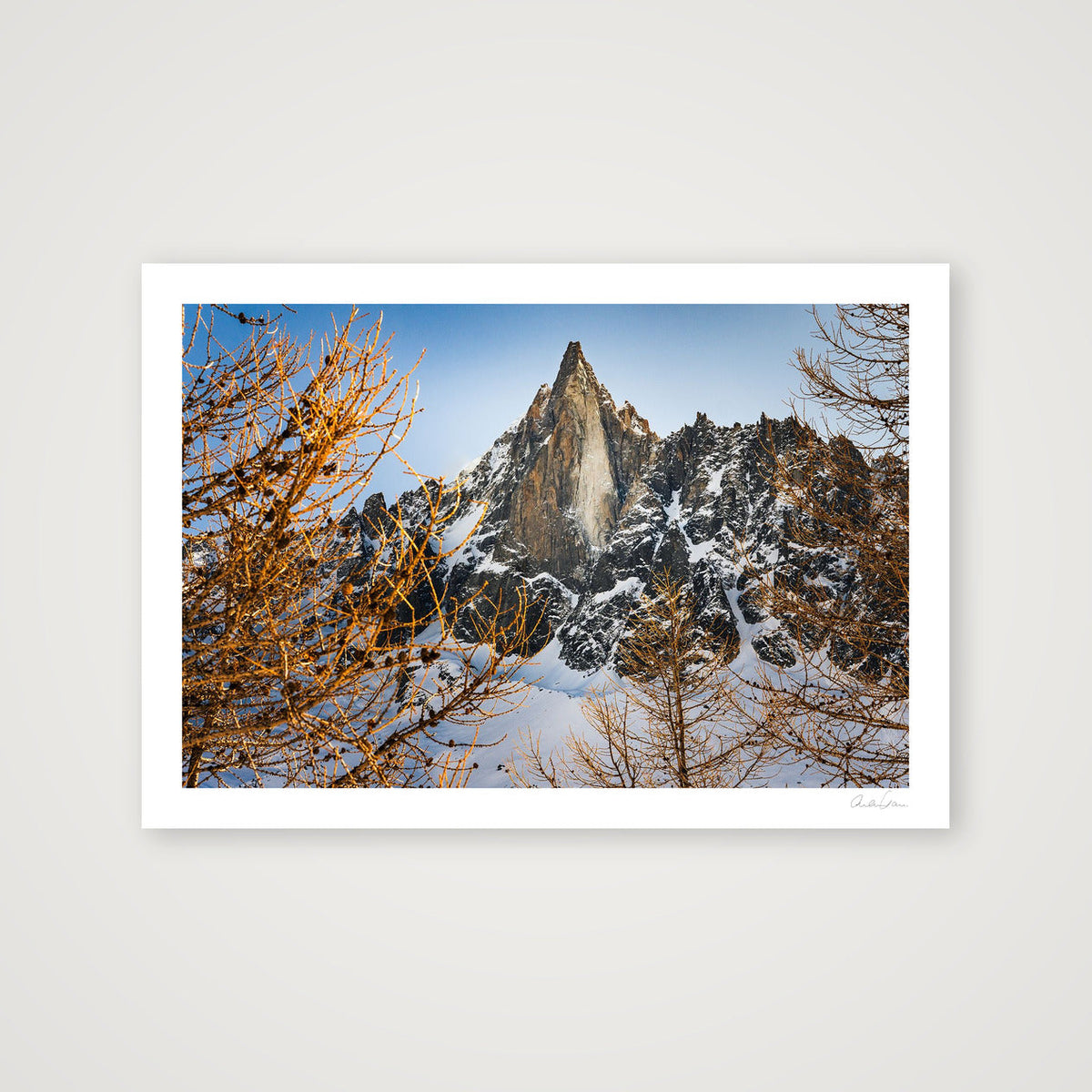 Les Drus: Through the Trees — 100×70cm Print only