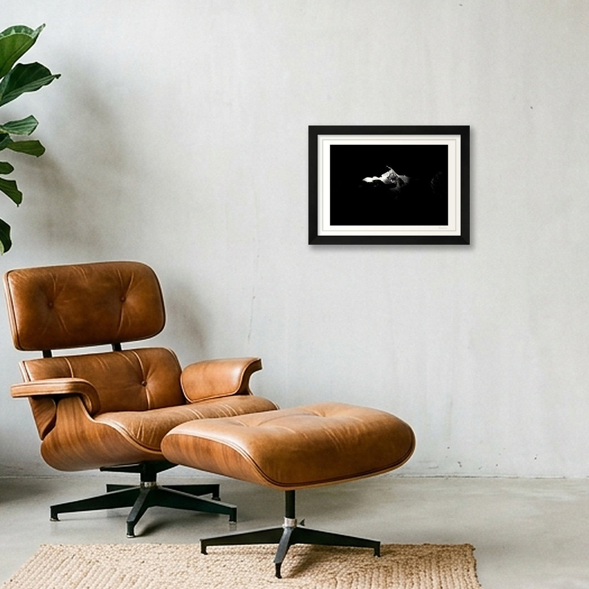 Mont Blanc Summit: 4810m — A4 (30×21cm) Black Frame