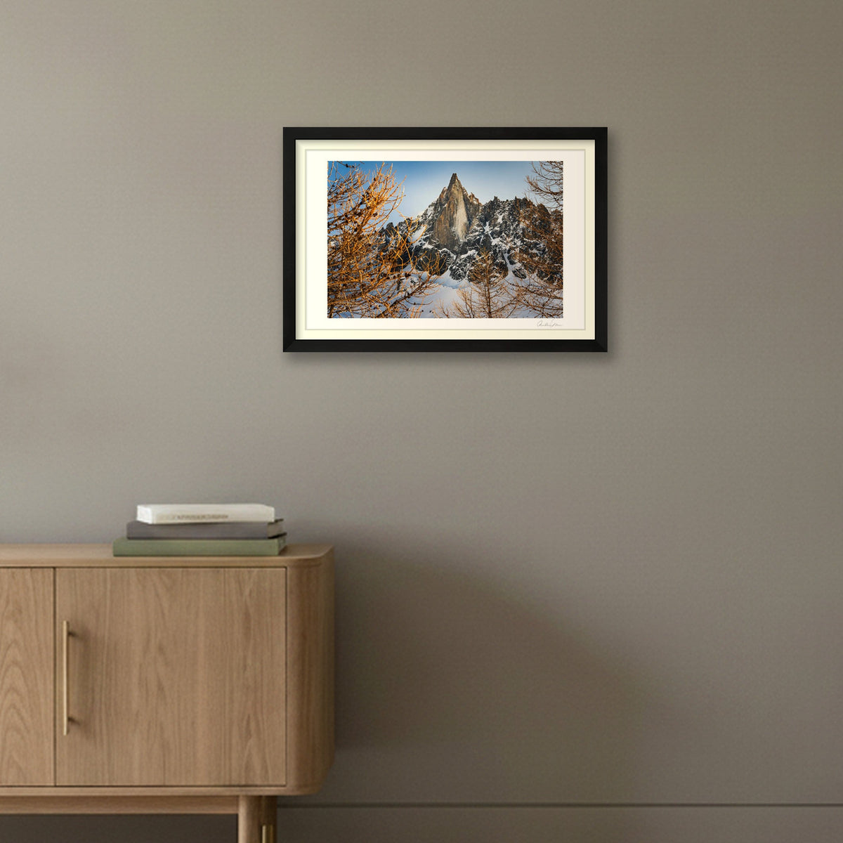 Les Drus: Through the Trees — 45×30cm Black Frame