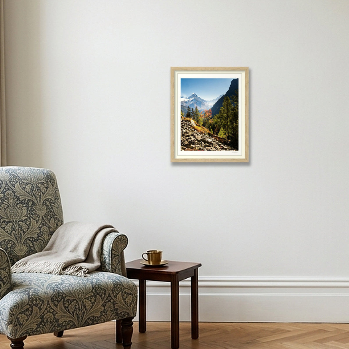 A dash of Alpine colour, Chamonix, — 28×35cm Oak Frame