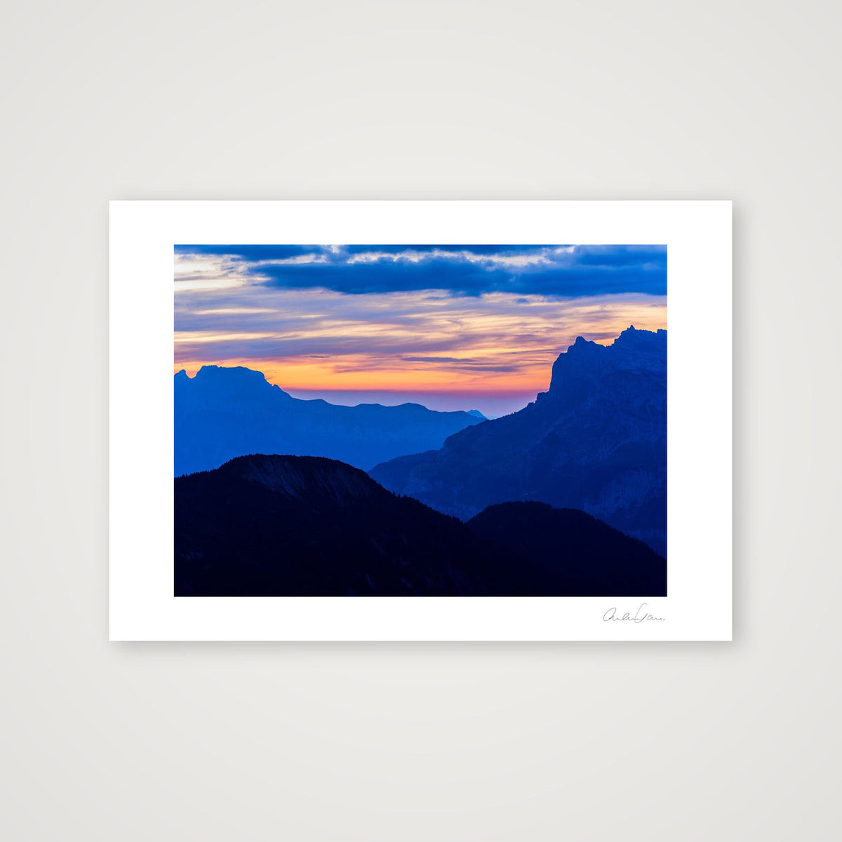 Geneva view, Chamon ix Mont Blanc — A4 (30×21cm) Print only