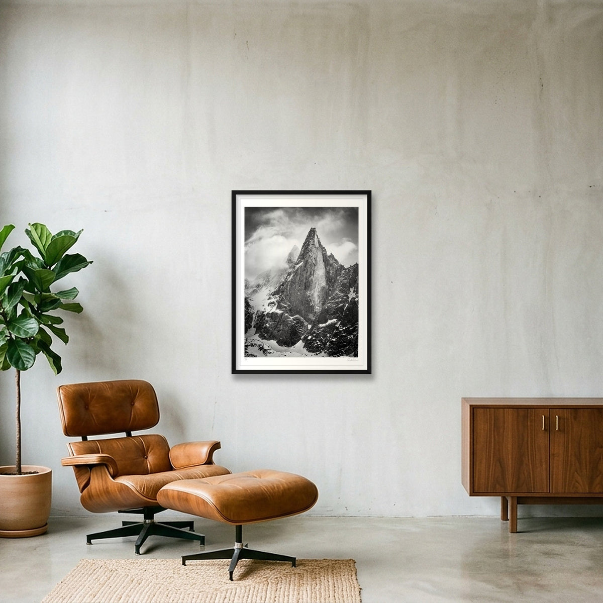 The Dru, Chamonix Mont Blanc — 60×80cm Black Frame