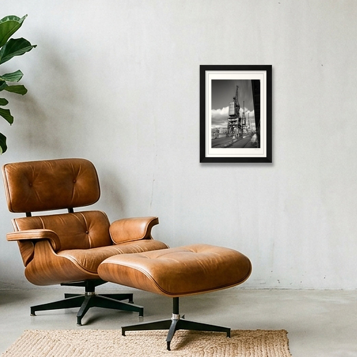 Bristol Harbourside Cranes — A4 (21×30cm) Black Frame