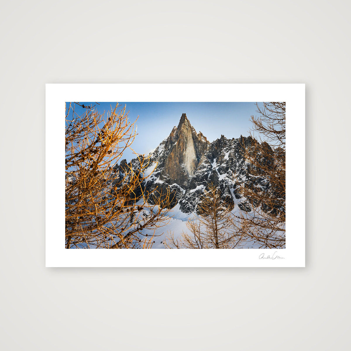 Les Drus: Through the Trees — A4 (30×21cm) Print only