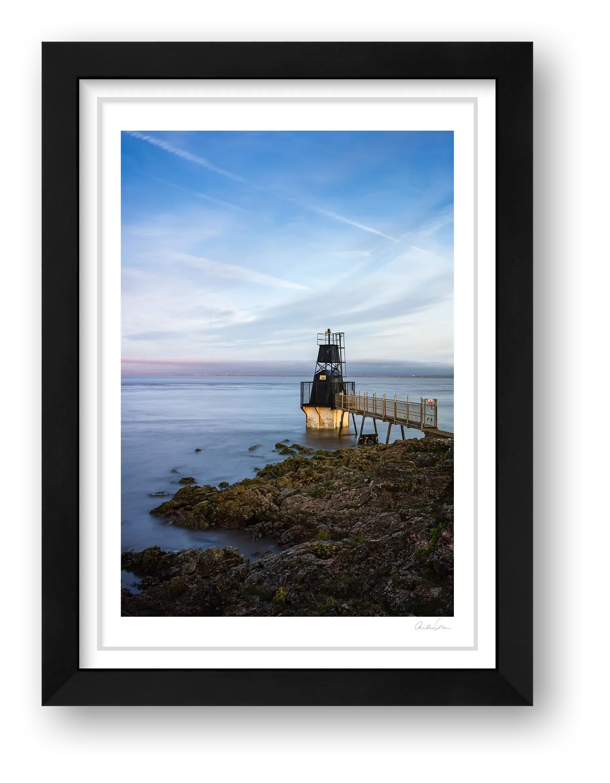 Portishead Lighthouse and the Severn Estuary — framed