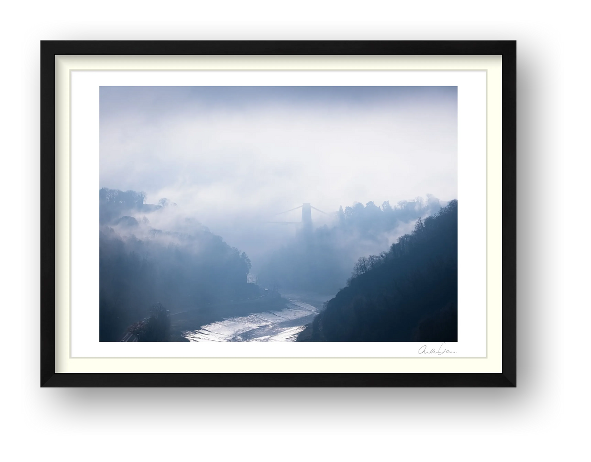 Clifton Suspension Bridge and Fog | Along the Avon Gorge — framed