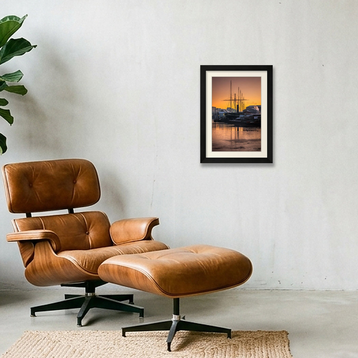 Sunset at S.S. Great Britain, Bristol Docks  — A4 (21×30cm) Black Frame