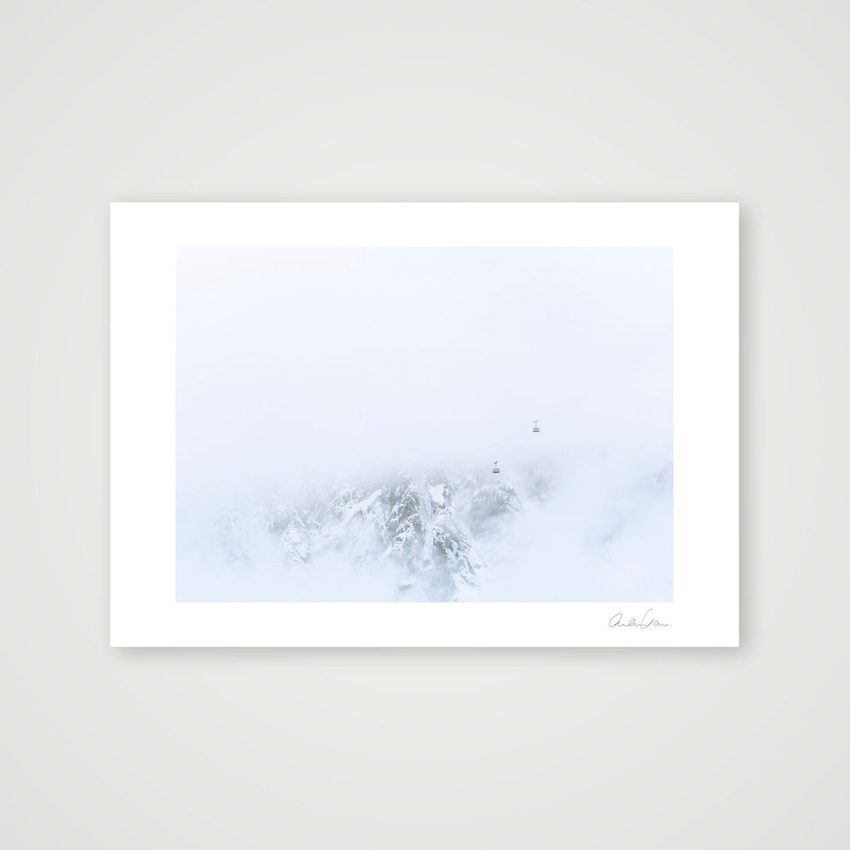 Hanging by a thread, Aiguille Du Midi Cable Car — A4 (30×21cm) Print only