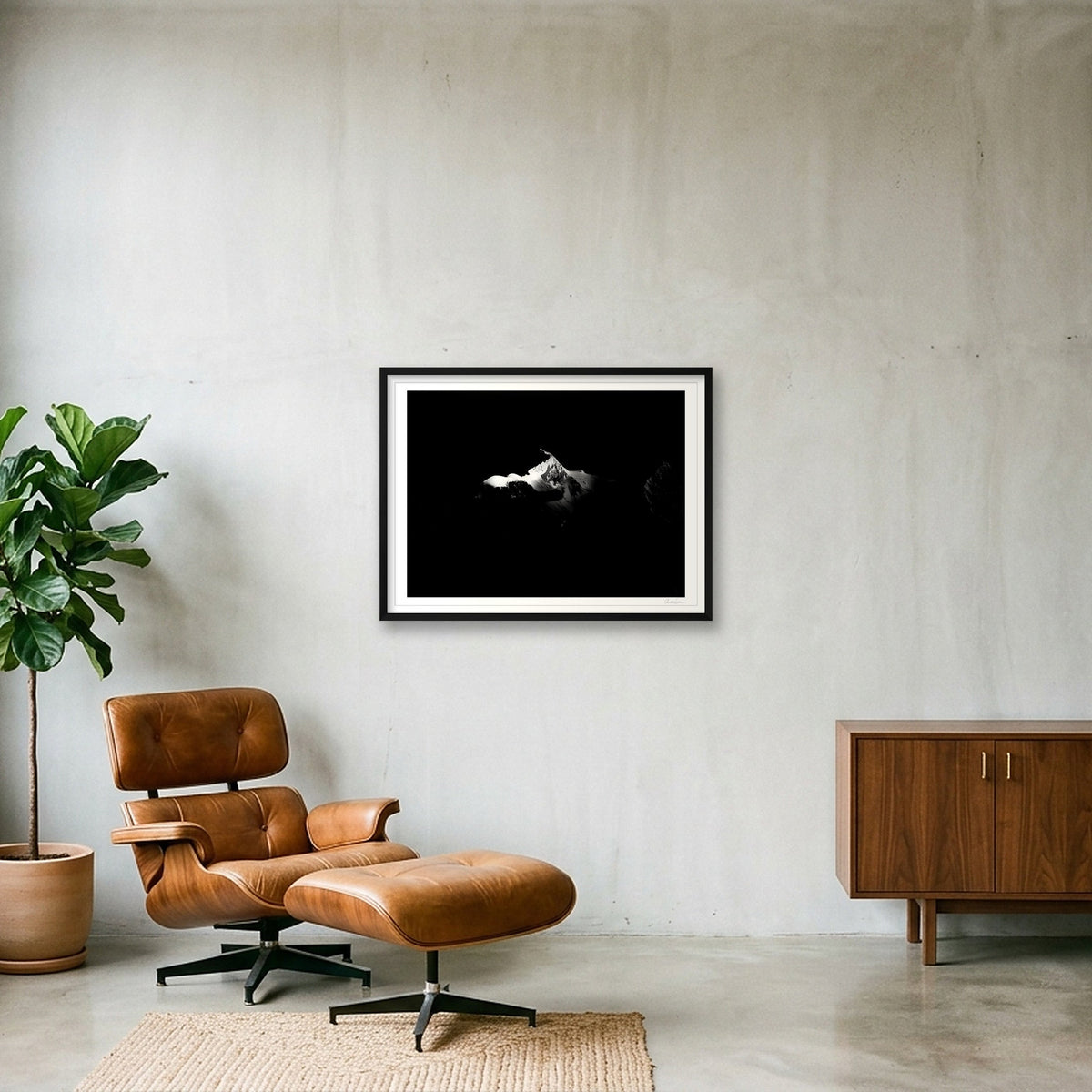 Mont Blanc Summit: 4810m — 80×60cm Black Frame
