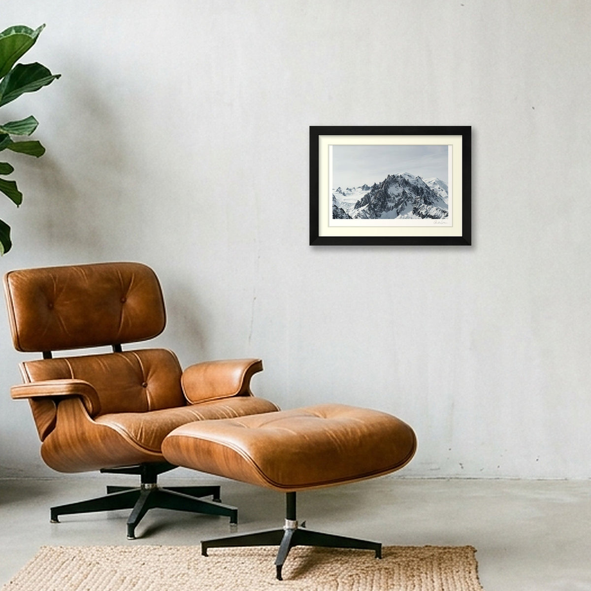 The Mont Blanc Massif, Chamonix — A4 (30×21cm) Black Frame
