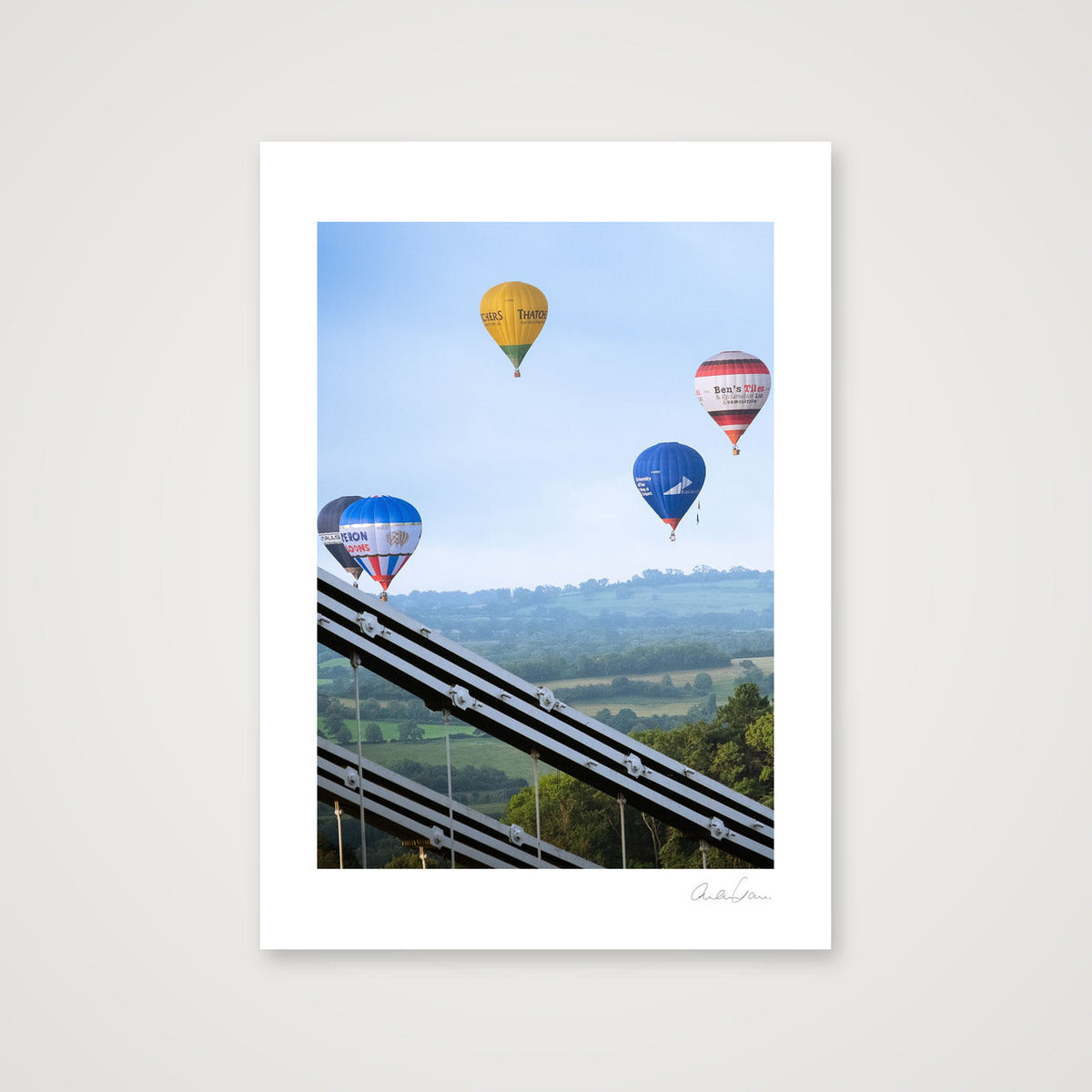 Bristol ballon fiesta above Clifton Suspension Bridge — A4 (21×30cm) Print only