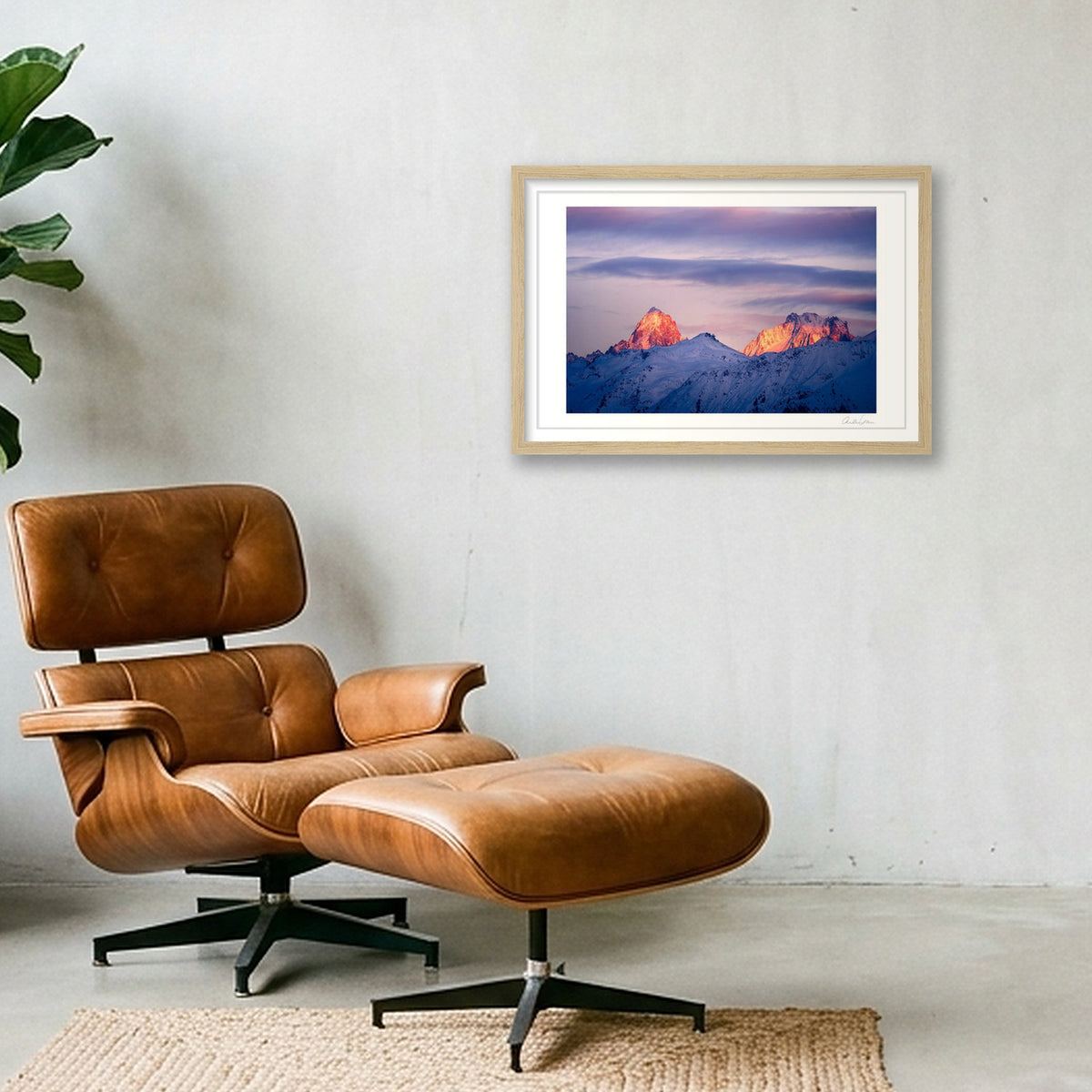 Brevant Ski Station, Chamonix — 45×30cm Oak Frame