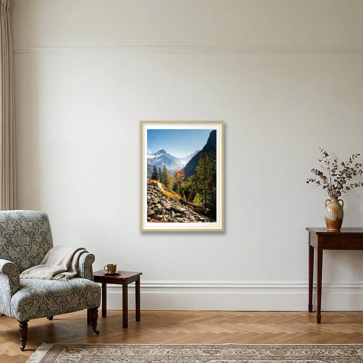 A dash of Alpine colour, Chamonix, — 60×80cm Oak Frame