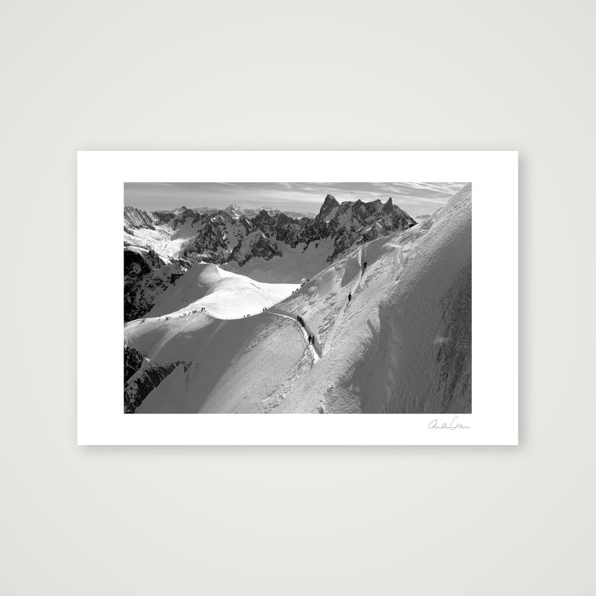 The Aiguille du Midi Arête, Chamonix: Vertiginous — 45×30cm Print only