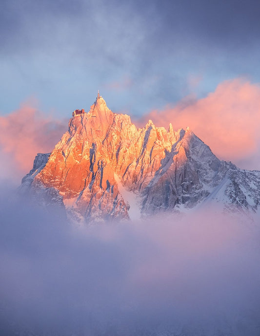 Sunset on the Aiguille du Midi, Chamonix