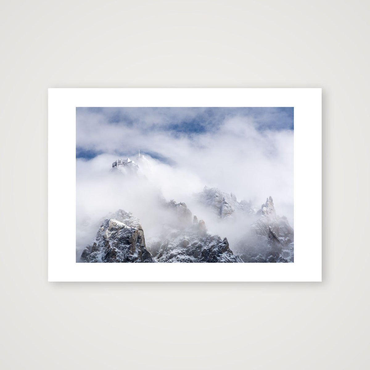 Aiguille du Midi Ski Station shrouded in Cloud: The Ice Palace — A3 (42×30cm) Print only