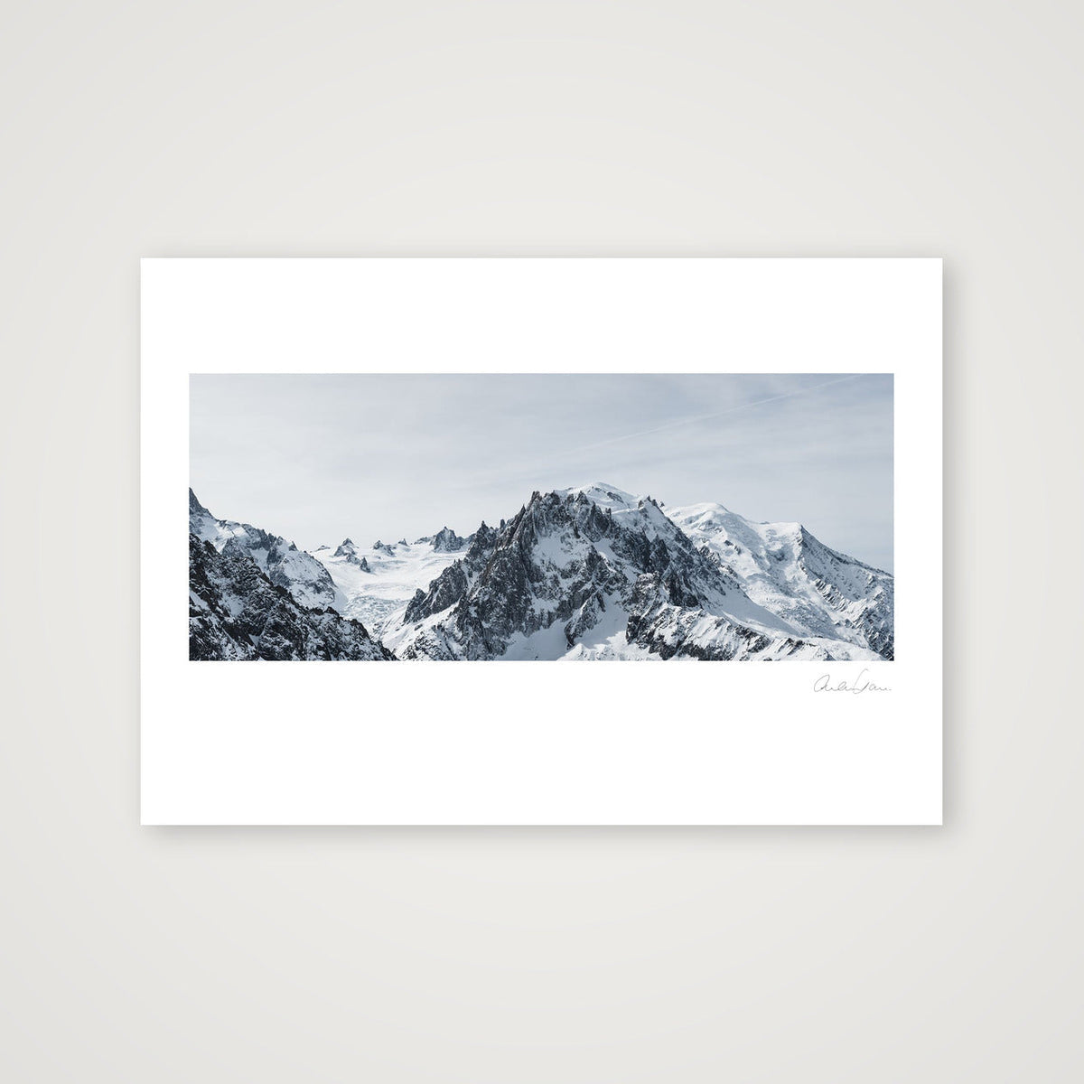 Mont Blanc Massif Panorama, Chamonix — A4 (30×21cm) Print only