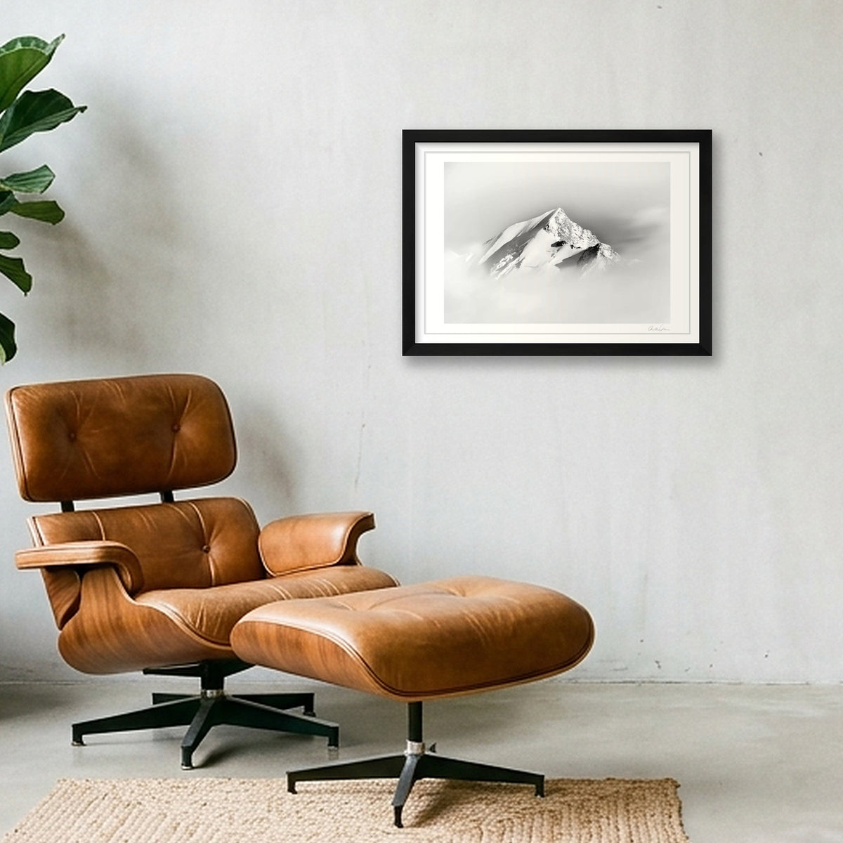 The Aiguille de Bionassay: Above the Cloud — A3 (42×30cm) Black Frame