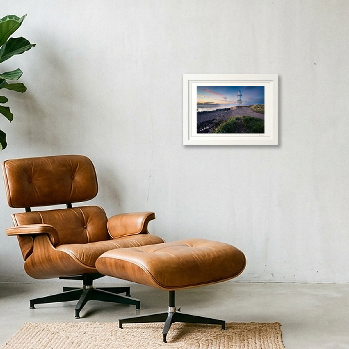 Black Nore Lighthouse, Portishead — A4 (30×21cm) White Frame