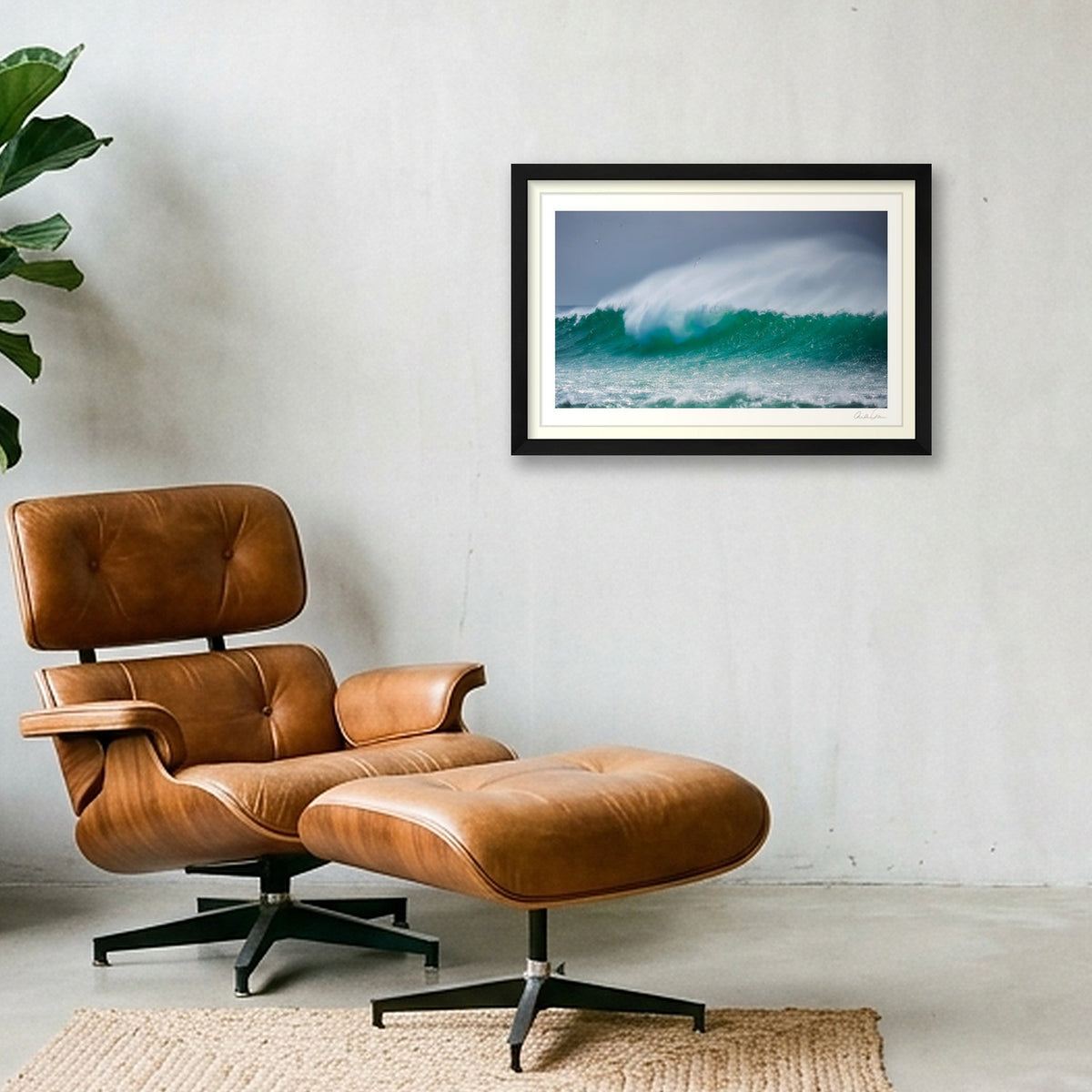 A Huge Wave Crashes on Hoy Island: Riding on the Crest of a Wave — 45×30cm Black Frame