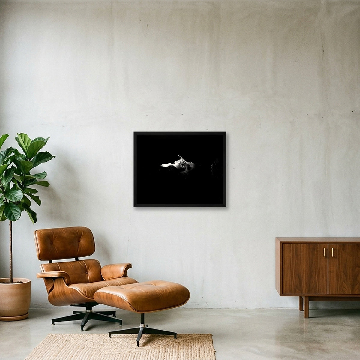 Mont Blanc Summit: 4810m — 50×40cm Black Frame