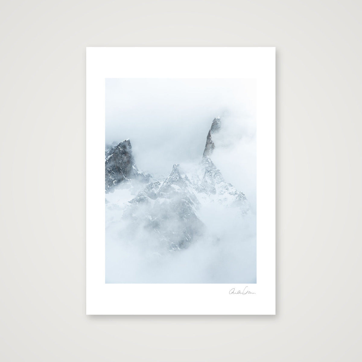 Dent du Géant Emerging from Cloud, Courmayeur — A4 (21×30cm) Print only