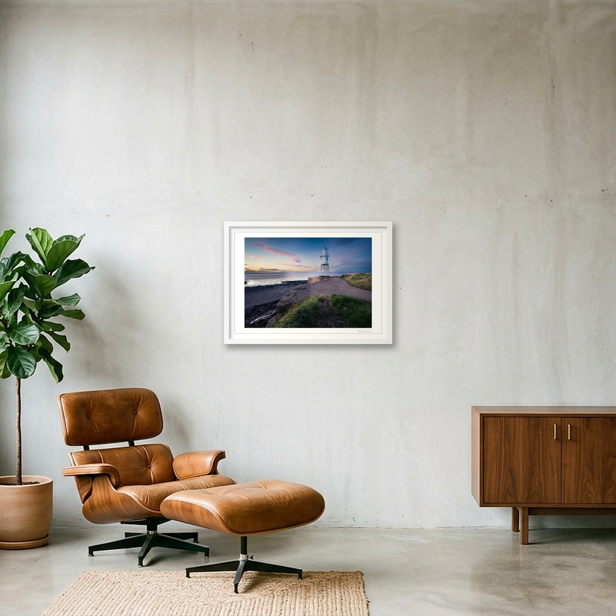 Black Nore Lighthouse, Portishead — 59×42cm White Frame