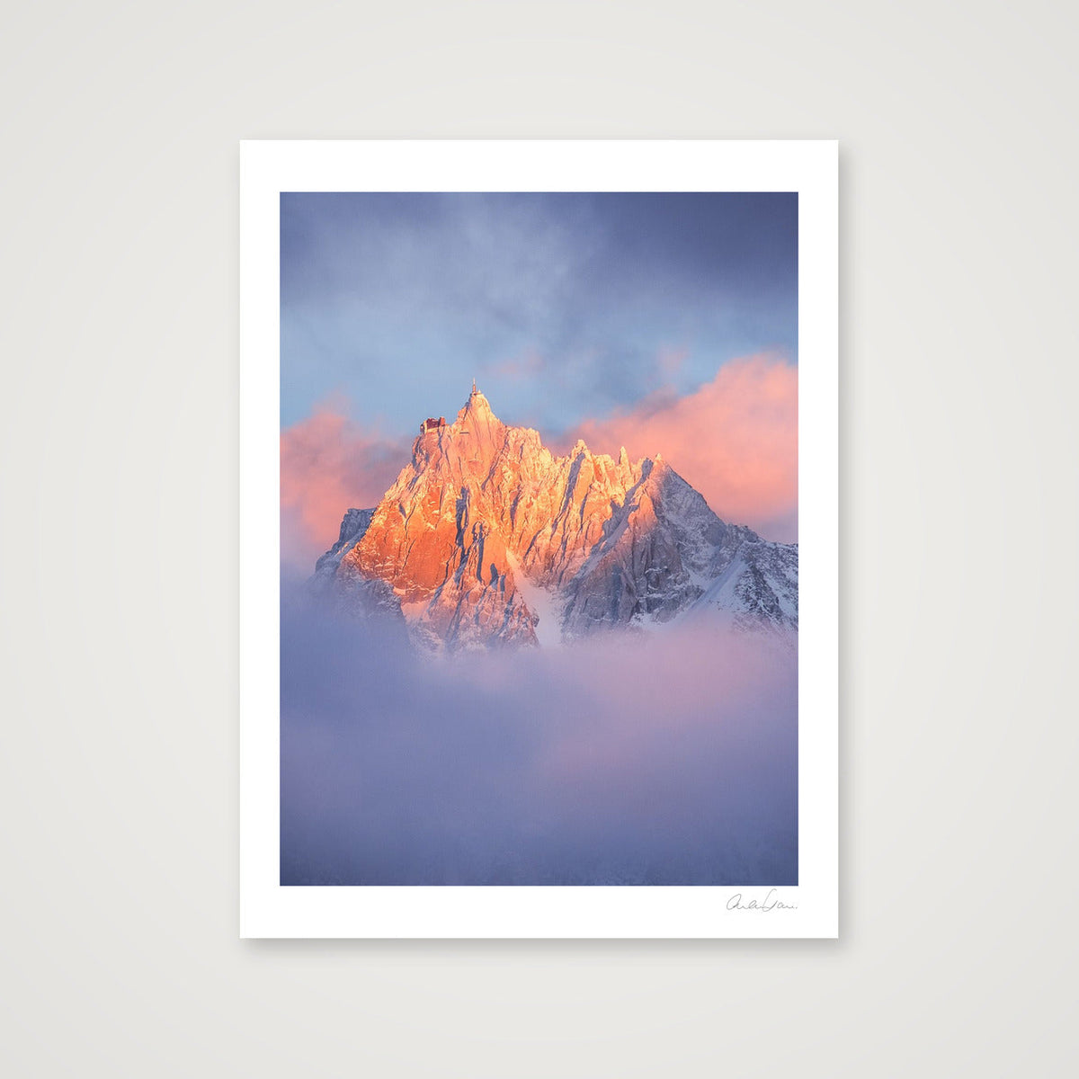 Sunset on the Aiguille du Midi, Chamonix — 60×80cm Print only