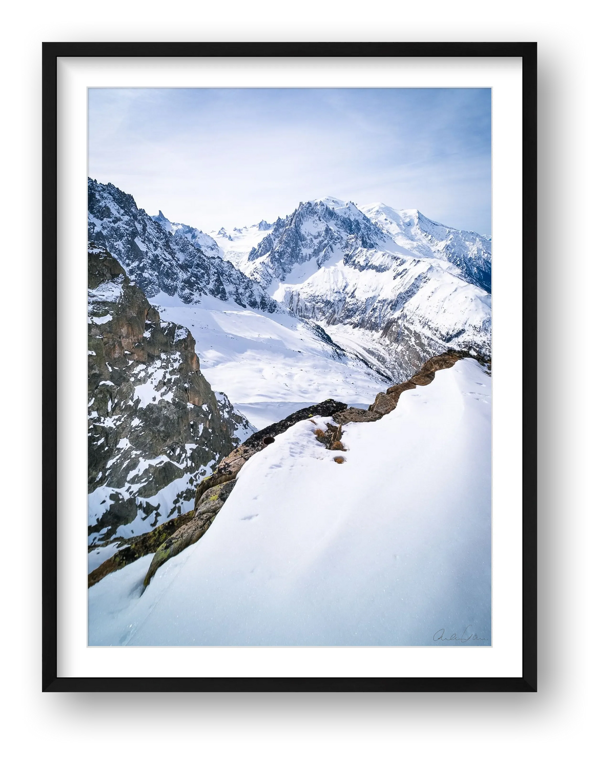 Mont Blanc from Le Tour, Chamonix — framed