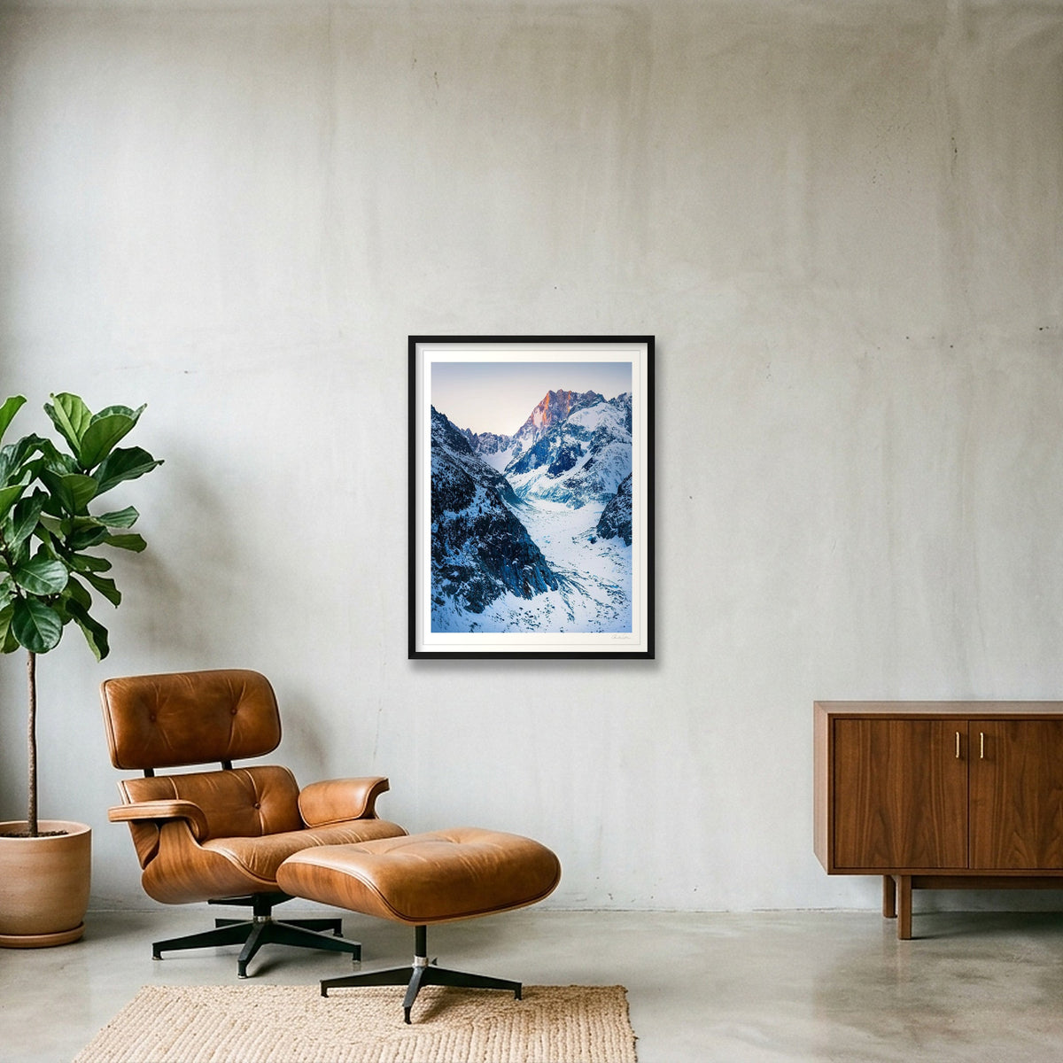 The Mer de Glace, Chamonix — 60×80cm Black Frame
