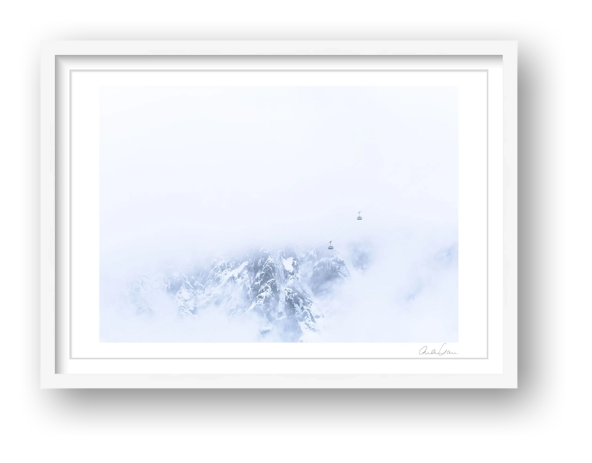 Aiguille du Midi Cable Cars: Hanging by a Thread — framed