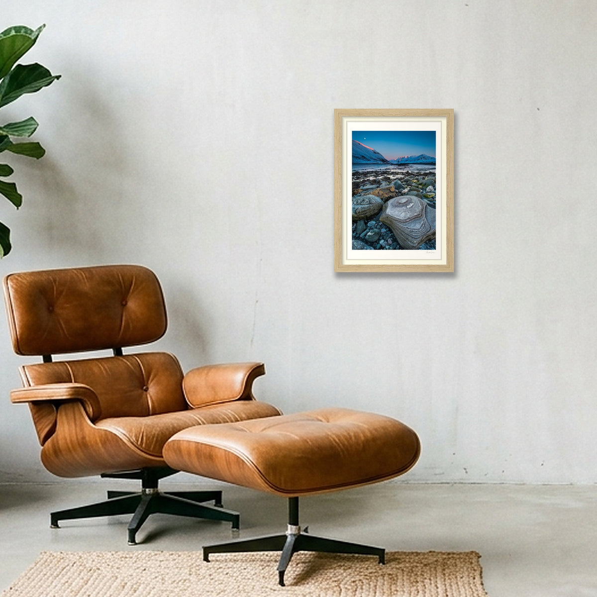 Seashore, Kvaløya Norway — A4 (21×30cm) Oak Frame