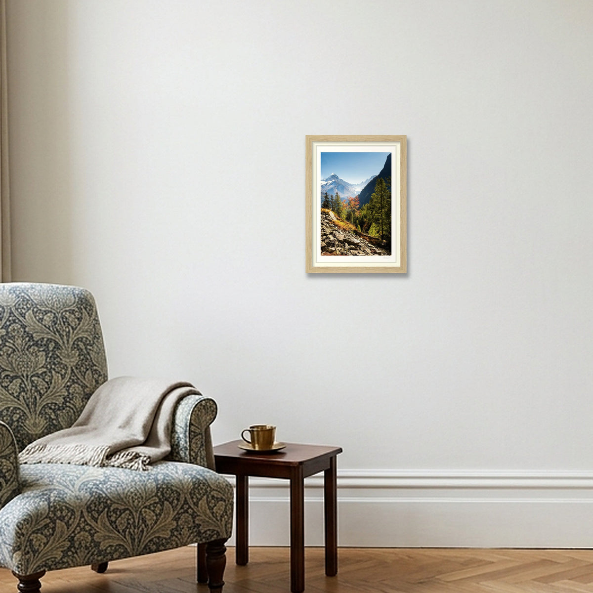 A dash of Alpine colour, Chamonix, — A4 (21×30cm) Oak Frame