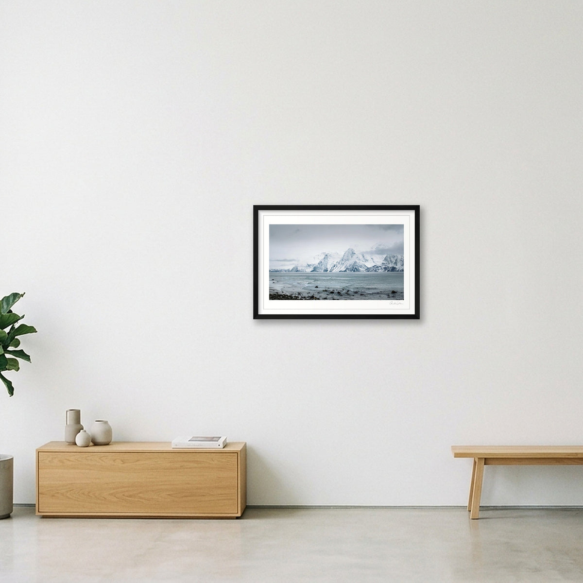 Across the Fjord, Norway — 60×40cm Black Frame