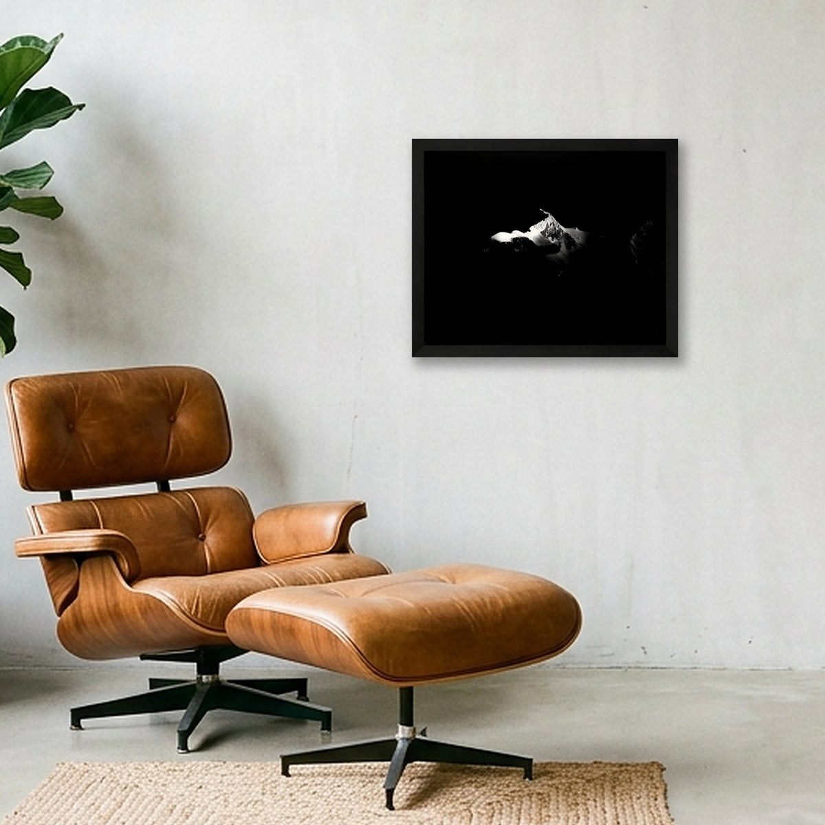 Mont Blanc Summit: 4810m — 35×28cm Black Frame