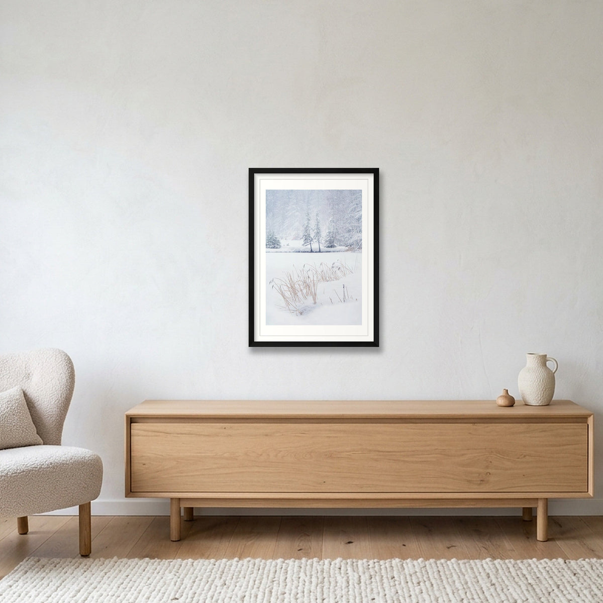 Heavy Snow in the Swiss Alps — 42×59cm Black Frame