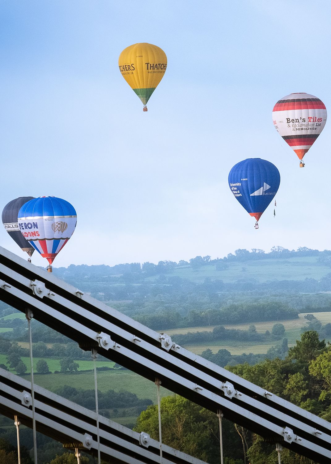 Bristol ballon fiesta above Clifton Suspension Bridge