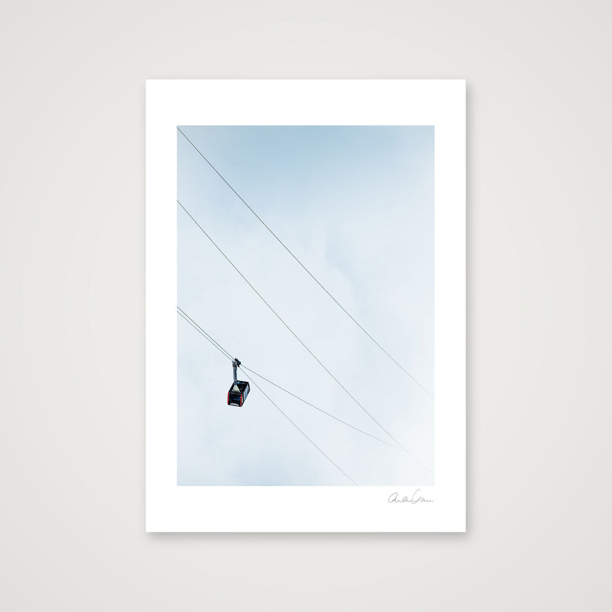 On Its Way – Courmayeur Cable Car Photography Print — A3 (30×42cm) Print only