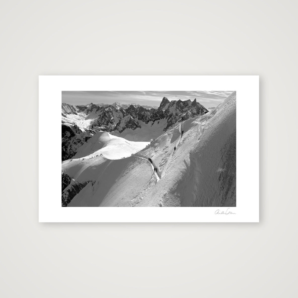 The Aiguille du Midi Arête, Chamonix: Vertiginous — 60×40cm Print only