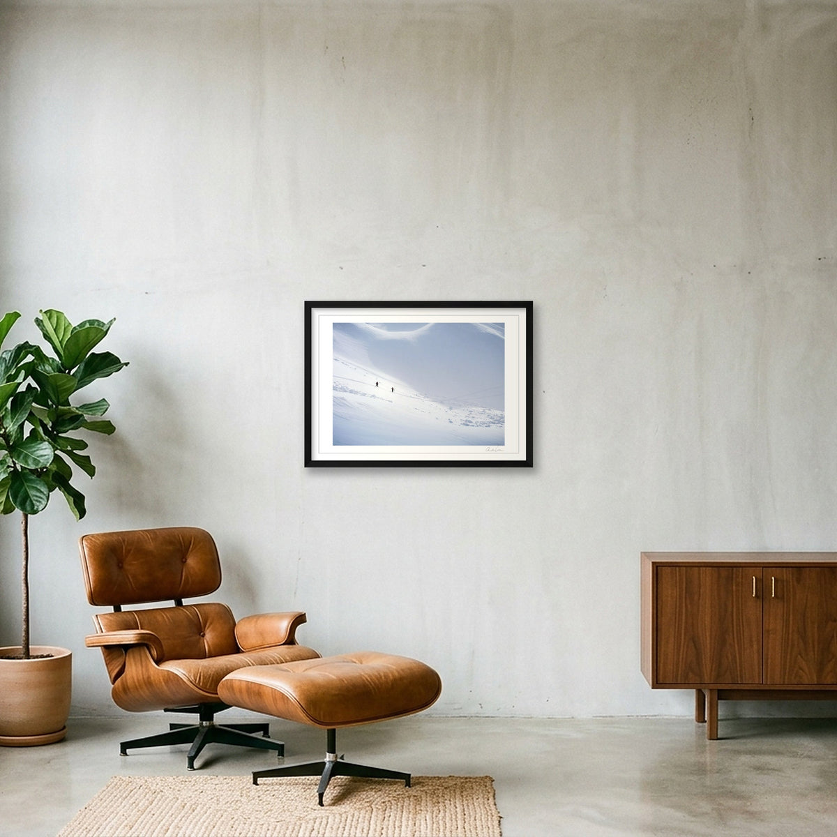 Ski Touring in the Wilderness: The Journey — 59×42cm Black Frame