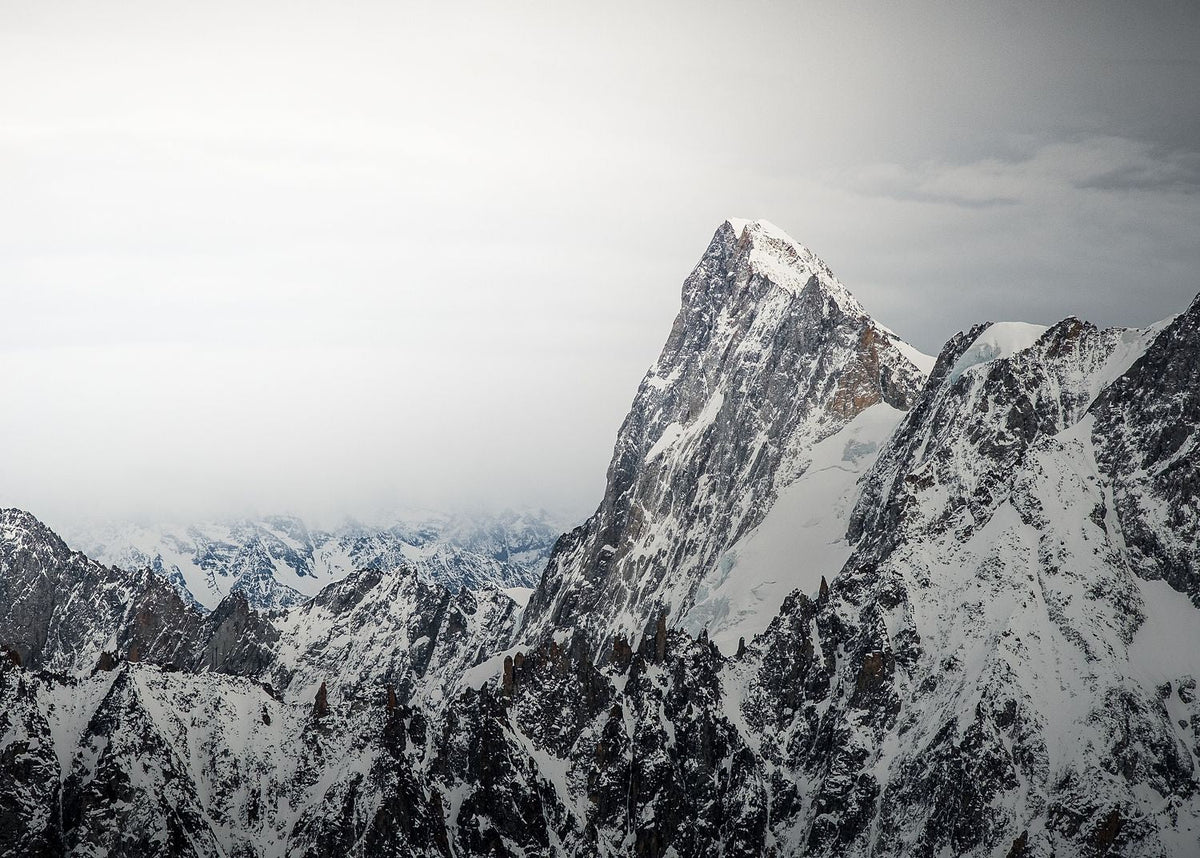 Fine art photograph of Mountain peaks seen from the Aiguille du Midi above Chamonix Mont Blanc