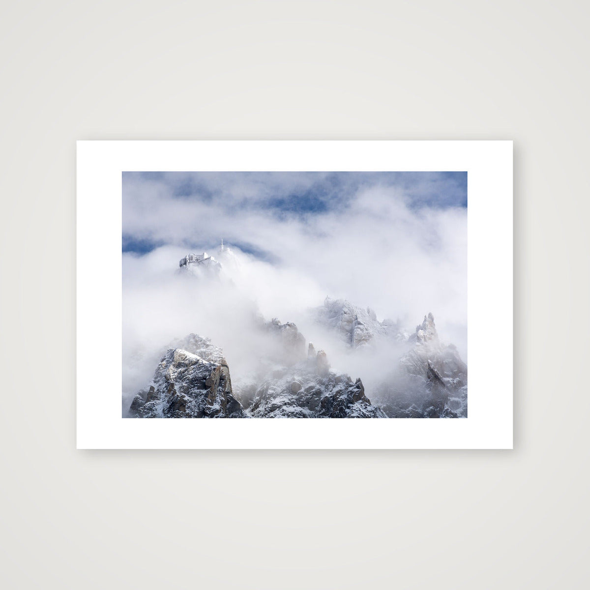Aiguille du Midi Ski Station shrouded in Cloud: The Ice Palace — A4 (30×21cm) Print only